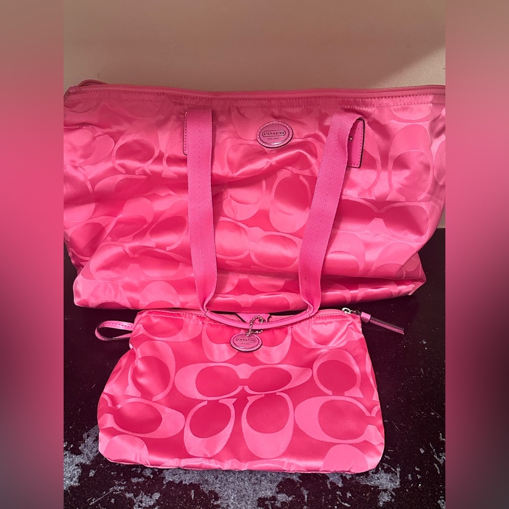 Hot Pink Coach Weekender Zipper Tote!